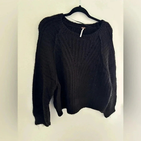 Free  People Black Carter Pullover Sweater NWT - Picture 6 of 9